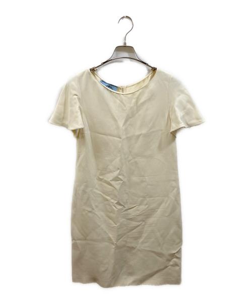 PRADA（プラダ）PRADA (プラダ) 半袖ワンピース アイボリー サイズ:40の古着・服飾アイテム