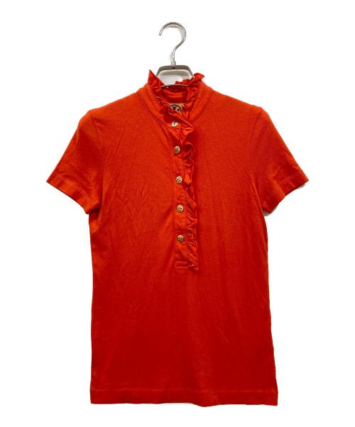 TORY BURCH（トリーバーチ）TORY BURCH (トリーバーチ) 金ボタンポロシャツ オレンジ サイズ:XSの古着・服飾アイテム