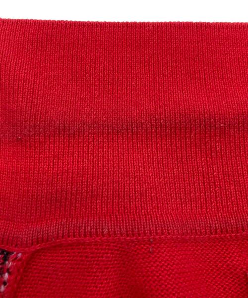 SUPREME（シュプリーム）SUPREME (シュプリーム) plaid knit polo レッド サイズ:Mの古着・服飾アイテム