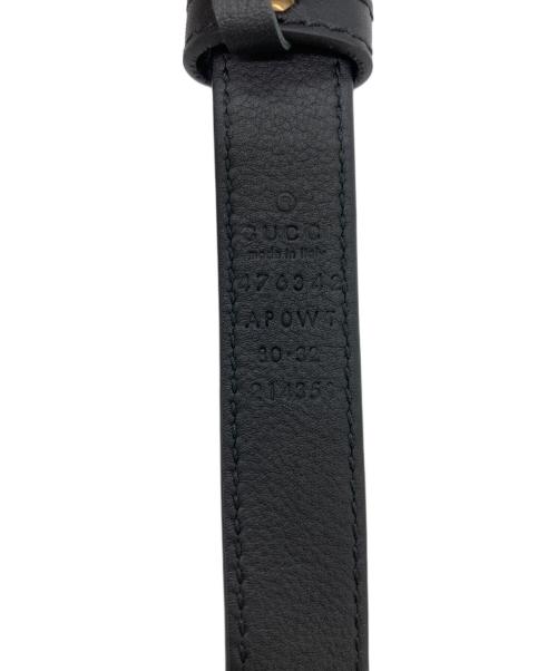 GUCCI（グッチ）GUCCI (グッチ) パールダブルGバックルベルト ブラックの古着・服飾アイテム