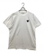 PLAY COMME des GARCONSプレイコムデギャルソン）の古着「ハートロゴストーンTシャツ」｜ホワイト