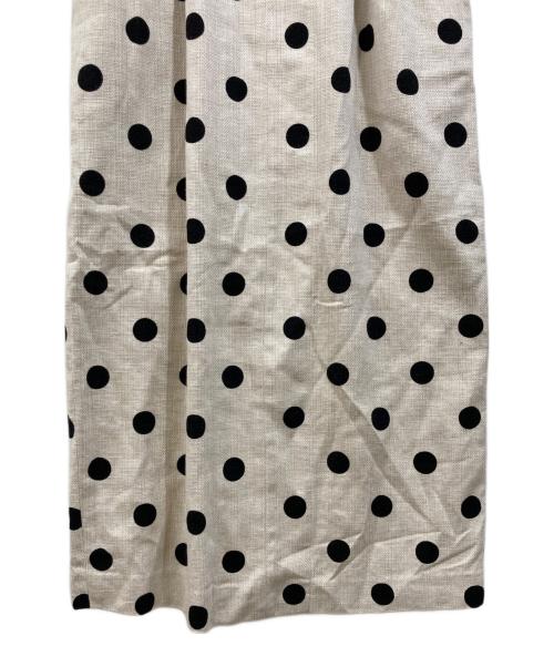 VERMEIL par iena（ヴェルメイユ パー イエナ）VERMEIL par iena (ヴェルメイユ パー イエナ) 綿麻ドットプリントウエストシェイプワンピース ベージュ サイズ:36の古着・服飾アイテム