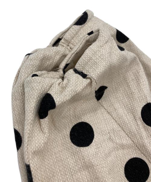 VERMEIL par iena（ヴェルメイユ パー イエナ）VERMEIL par iena (ヴェルメイユ パー イエナ) 綿麻ドットプリントウエストシェイプワンピース ベージュ サイズ:36の古着・服飾アイテム