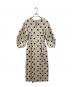 VERMEIL par iena（ヴェルメイユ パー イエナ）の古着「綿麻ドットプリントウエストシェイプワンピース」｜ベージュ