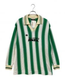 RICE NINE TEN（ライスナインテン）の古着「Knitting Long Sleeve Soccer Jersey」｜グリーン×ホワイト