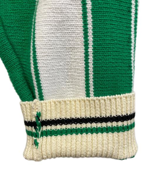 RICE NINE TEN（ライスナインテン）RICE NINE TEN (ライスナインテン) Knitting Long Sleeve Soccer Jersey グリーン×ホワイト サイズ:3の古着・服飾アイテム