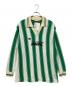 RICE NINE TEN（ライスナインテン）の古着「Knitting Long Sleeve Soccer Jersey」｜グリーン×ホワイト