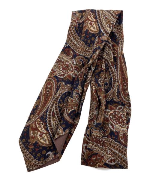 WEWILL（ウィーウィル）WEWILL (ウィーウィル) ペイズリーストール ブラウン×ネイビーの古着・服飾アイテム