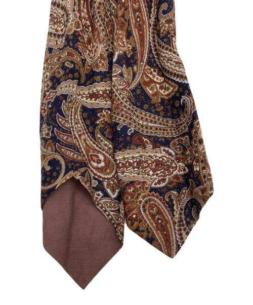 WEWILL（ウィーウィル）WEWILL (ウィーウィル) ペイズリーストール ブラウン×ネイビーの古着・服飾アイテム