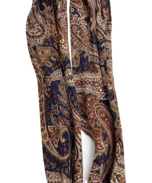 WEWILL（ウィーウィル）WEWILL (ウィーウィル) ペイズリーストール ブラウン×ネイビーの古着・服飾アイテム