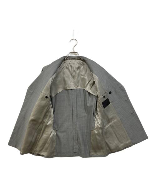 PRADA（プラダ）PRADA (プラダ) 比翼ダブルジャケット グレー サイズ:46Ｒの古着・服飾アイテム