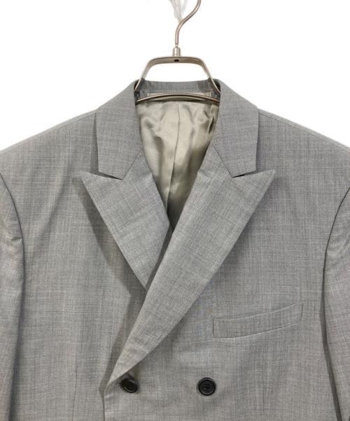 PRADA（プラダ）PRADA (プラダ) 比翼ダブルジャケット グレー サイズ:46Ｒの古着・服飾アイテム