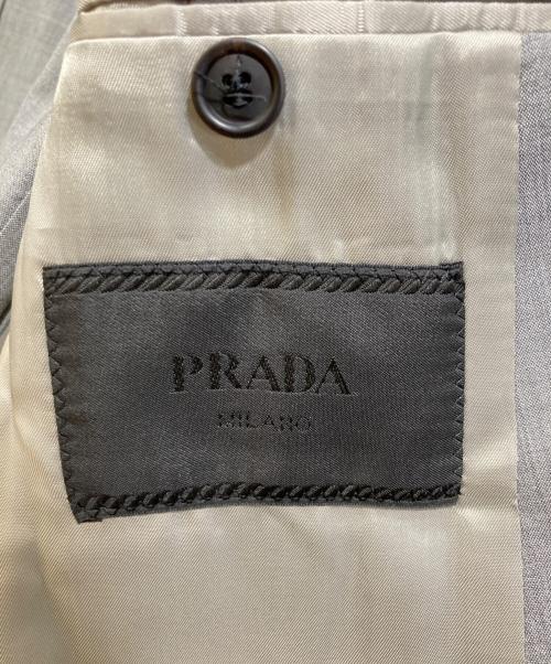PRADA（プラダ）PRADA (プラダ) 比翼ダブルジャケット グレー サイズ:46Ｒの古着・服飾アイテム