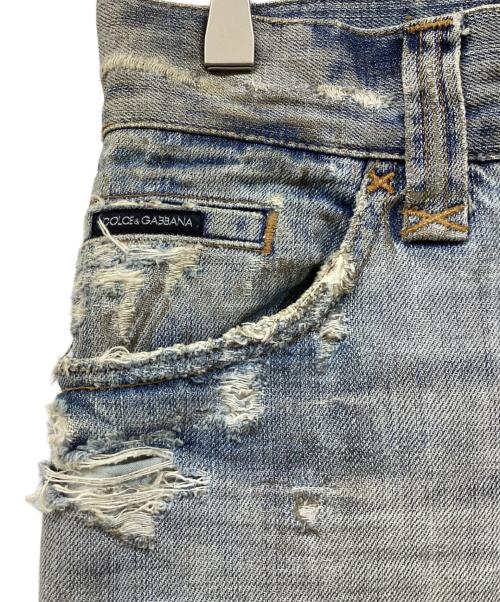 DOLCE & GABBANA（ドルチェ＆ガッバーナ）DOLCE & GABBANA (ドルチェ＆ガッバーナ) ワッペンデニムパンツ インディゴ サイズ:46の古着・服飾アイテム