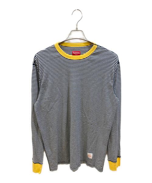 SUPREME（シュプリーム）SUPREME (シュプリーム) Border L/S Tee イエロー×ブラック サイズ:XLの古着・服飾アイテム