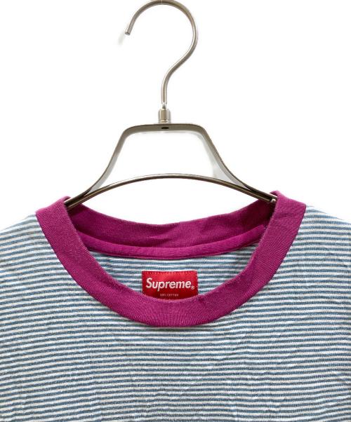 SUPREME（シュプリーム）SUPREME (シュプリーム) micro stripe s/s tee パープル サイズ:Ｓの古着・服飾アイテム