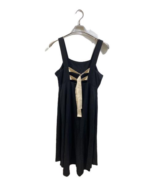 LEINWANDE（ラインヴァンド）LEINWANDE (ラインヴァンド) Belted Linen Dress ブラック サイズ:FERRの古着・服飾アイテム