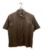 AURALEEオーラリー）の古着「WASHED FINX TYPEWRITER OPEN COLLAR HALF SLEEVED SHIRT」｜ブラウン