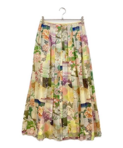 KEITA MARUYAMA（ケイタマルヤマ）KEITA MARUYAMA (ケイタマルヤマ) 総柄シルクスカート イエロー サイズ:2の古着・服飾アイテム