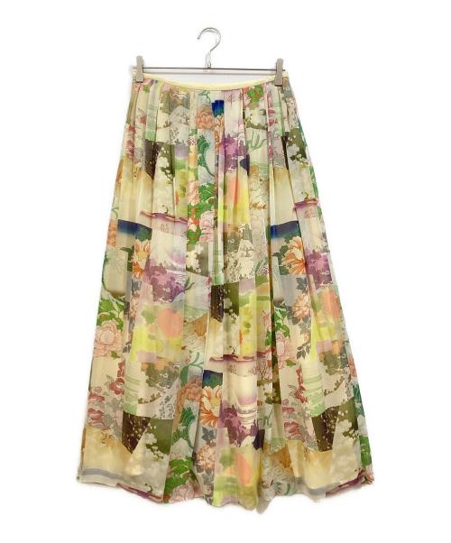 KEITA MARUYAMA（ケイタマルヤマ）KEITA MARUYAMA (ケイタマルヤマ) 総柄シルクスカート イエロー サイズ:2の古着・服飾アイテム