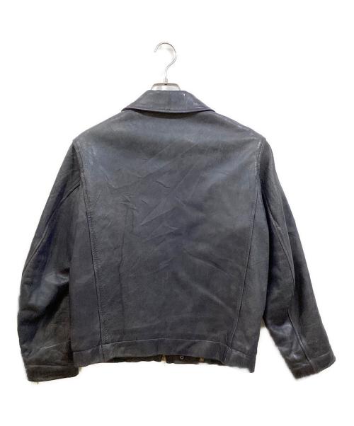 French Army（フランス軍）French Army (フレンチアーミー) レザーフライトジャケット ネイビー サイズ:FREEの古着・服飾アイテム