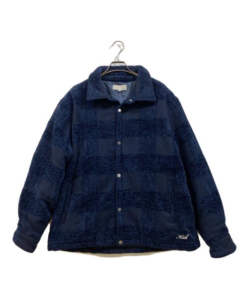 KITH（キス）KITH (キス) Chenille Plaid Brixton Puffed Shirt Jacket ネイビー サイズ:XLの古着・服飾アイテム