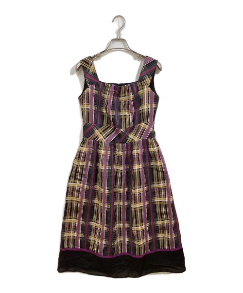 M'S GRACY（エムズグレイシー）M'S GRACY (エムズグレイシー) シルク混キャミソールワンピース マルチカラー サイズ:36の古着・服飾アイテム