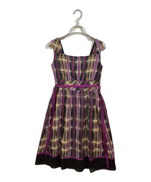 M'S GRACY（エムズグレイシー）M'S GRACY (エムズグレイシー) シルク混キャミソールワンピース マルチカラー サイズ:36の古着・服飾アイテム