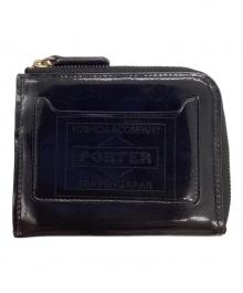 PORTER（ポーター）の古着「GLASS LEATHER WALLET」｜ブラック