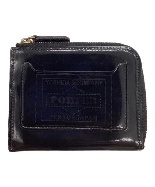 PORTER（ポーター）PORTER (ポーター) GLASS LEATHER WALLET ブラックの古着・服飾アイテム