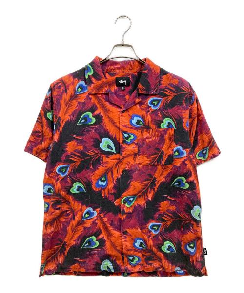 stussy（ステューシー）stussy (ステューシー) 総柄オープンカラーシャツ レッド サイズ:Mの古着・服飾アイテム