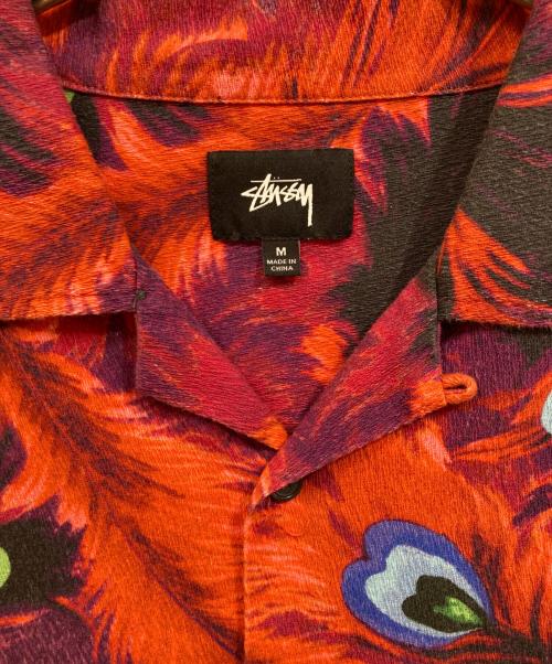 stussy（ステューシー）stussy (ステューシー) 総柄オープンカラーシャツ レッド サイズ:Mの古着・服飾アイテム