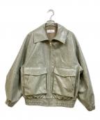 SLYスライ）の古着「FAUX LEATHER ZIP UP」｜グリーン
