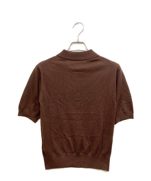 Mardi Mercredi（マルディメクルディ）Mardi Mercredi (マルディメクルディ) KNIT SLIMFIT SHIRT PIQUET ブラウン サイズ:Freeの古着・服飾アイテム