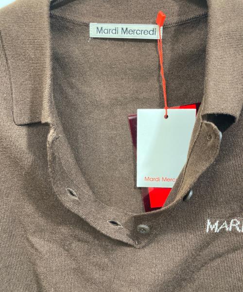 Mardi Mercredi（マルディメクルディ）Mardi Mercredi (マルディメクルディ) KNIT SLIMFIT SHIRT PIQUET ブラウン サイズ:Freeの古着・服飾アイテム