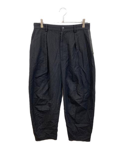 MAINU（マイヌ）MAINU (マイヌ) ウールストライプパンツ ブラック サイズ:２の古着・服飾アイテム