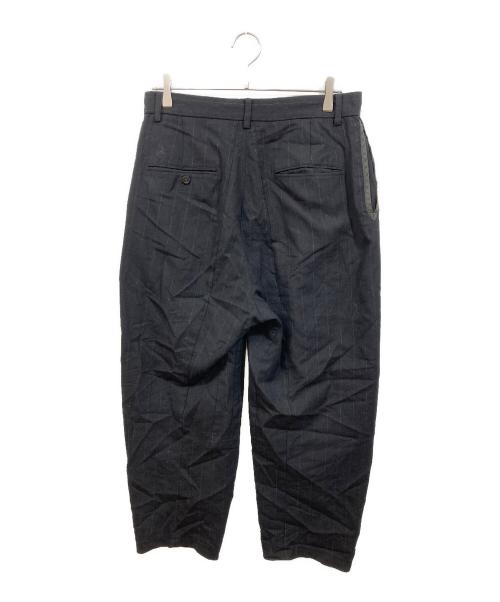 MAINU（マイヌ）MAINU (マイヌ) ウールストライプパンツ ブラック サイズ:２の古着・服飾アイテム