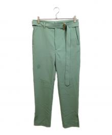 CULLNI（クルニ）の古着「ベルト付きサイドスリットテーパードパンツ」｜黄緑
