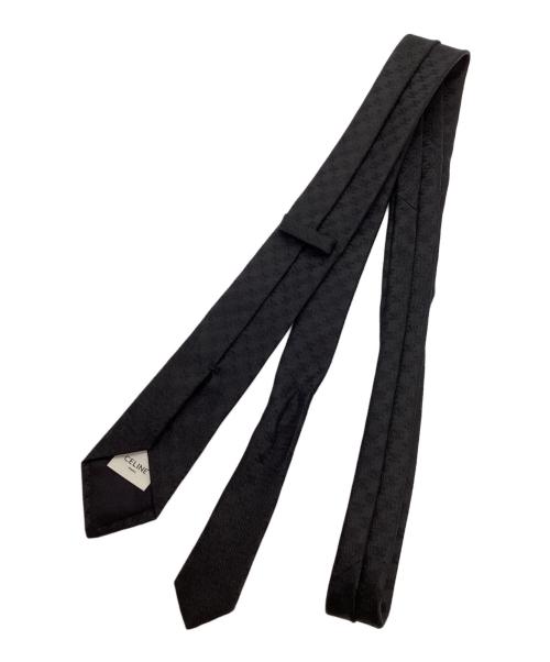 CELINE（セリーヌ）CELINE (セリーヌ) シルクジャカードミニトリオンフネクタイ ブラック サイズ:なしの古着・服飾アイテム
