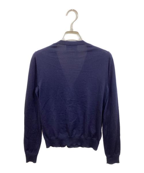 PRADA（プラダ）PRADA (プラダ) Vネックウールカーディガン ネイビー サイズ:38の古着・服飾アイテム