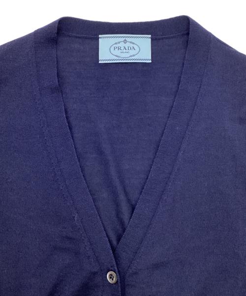 PRADA（プラダ）PRADA (プラダ) Vネックウールカーディガン ネイビー サイズ:38の古着・服飾アイテム