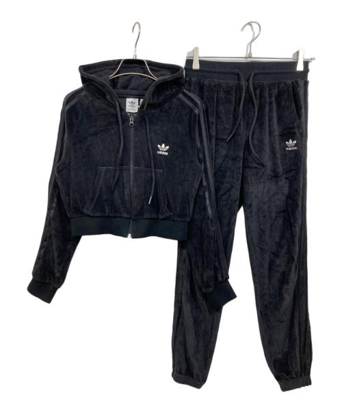 adidas（アディダス）adidas (アディダス) ベロアセットアップジャージ ブラック サイズ:XSの古着・服飾アイテム
