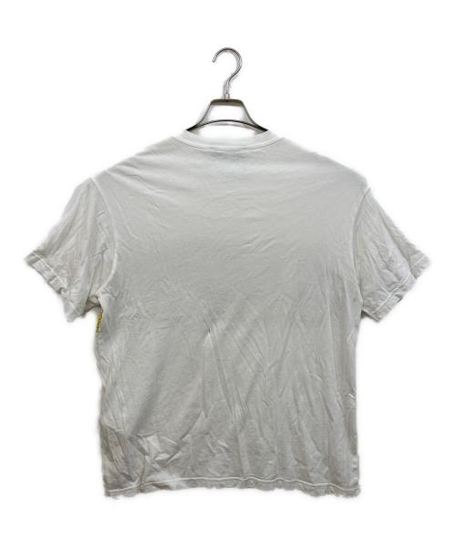 VERSACE（ヴェルサーチェ）VERSACE (ヴェルサーチェ) ロゴクチュール切り替えクルーネック半袖Tシャツ ホワイト サイズ:Lの古着・服飾アイテム