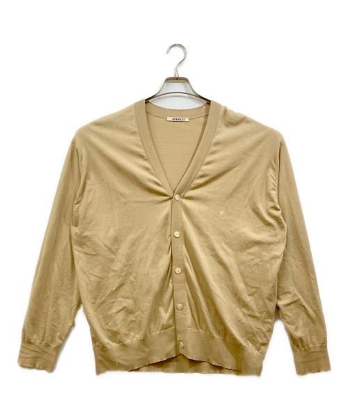 AURALEE（オーラリー）AURALEE (オーラリー) SUPER HIGH GAUGE COTTON KNIT CARDIGAN ベージュ サイズ:4の古着・服飾アイテム