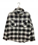 askyurselfアスクユアセルフ）の古着「Zip Up Flannel Shirt」｜ブラック
