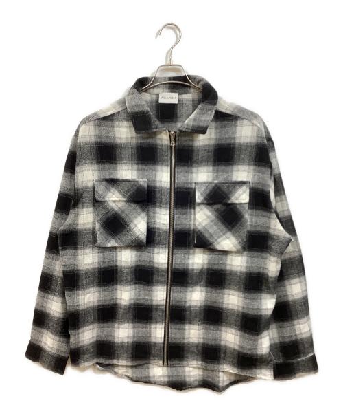 askyurself（アスクユアセルフ）askyurself (アスクユアセルフ) Zip Up Flannel Shirt ブラック サイズ:XLの古着・服飾アイテム