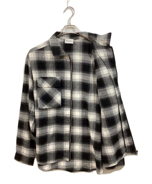 askyurself（アスクユアセルフ）askyurself (アスクユアセルフ) Zip Up Flannel Shirt ブラック サイズ:XLの古着・服飾アイテム