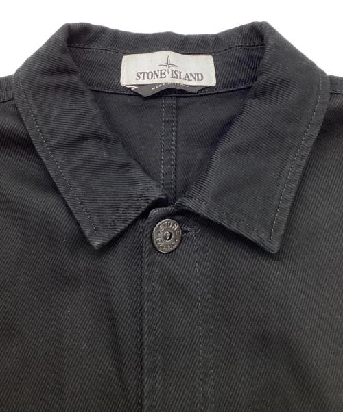 STONE ISLAND（ストーンアイランド）STONE ISLAND (ストーンアイランド) STRETCH COTTON OVERSHIRT ブラック サイズ:Ｌの古着・服飾アイテム
