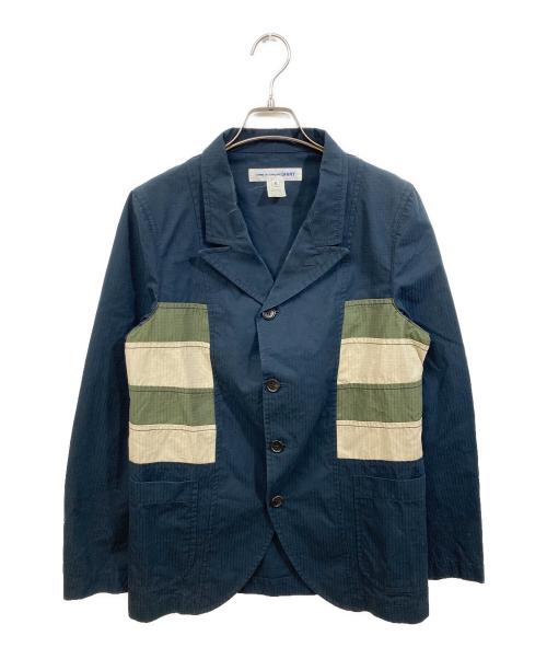 COMME des GARCONS SHIRT（コムデギャルソンシャツ）COMME des GARCONS SHIRT (コムデギャルソンシャツ) カラーパネルジャケット ネイビー サイズ:XSの古着・服飾アイテム