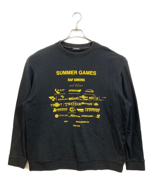 RAF SIMONS（ラフシモンズ）RAF SIMONS (ラフシモンズ) SUMMER GAMES クルーネックスウェット ブラック サイズ:Sの古着・服飾アイテム